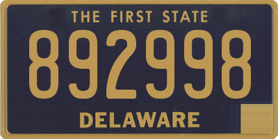 DE license plate 892998