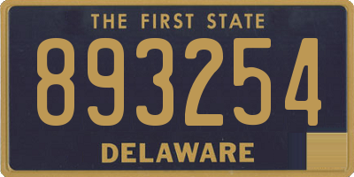 DE license plate 893254