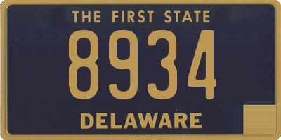 DE license plate 8934