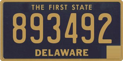 DE license plate 893492