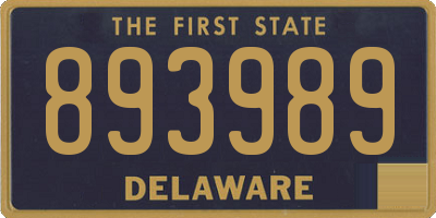 DE license plate 893989