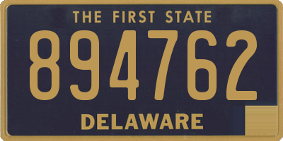 DE license plate 894762