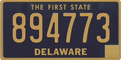 DE license plate 894773