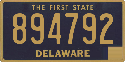 DE license plate 894792