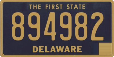 DE license plate 894982