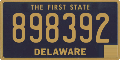 DE license plate 898392