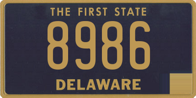 DE license plate 8986