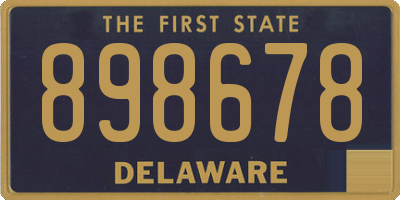 DE license plate 898678