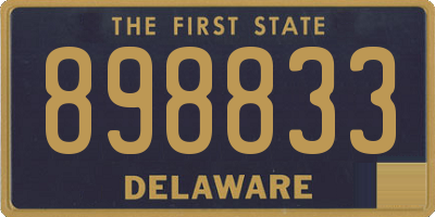 DE license plate 898833