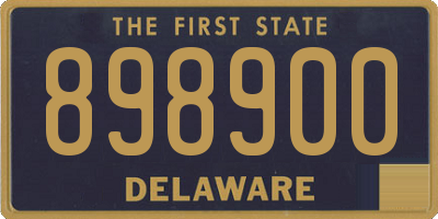 DE license plate 898900