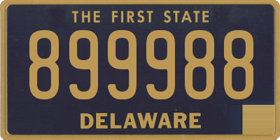 DE license plate 899988