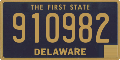 DE license plate 910982