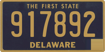 DE license plate 917892