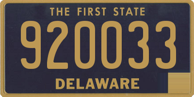 DE license plate 920033
