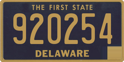 DE license plate 920254