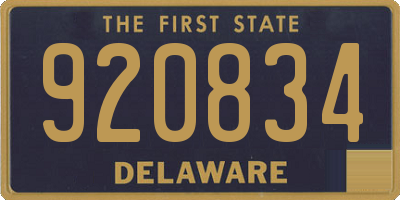 DE license plate 920834