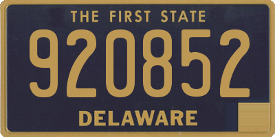 DE license plate 920852