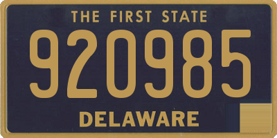DE license plate 920985