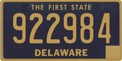 DE license plate 922984