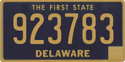 DE license plate 923783