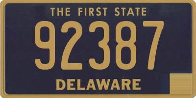 DE license plate 92387