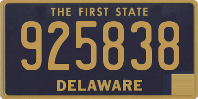 DE license plate 925838