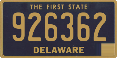DE license plate 926362