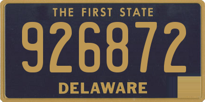 DE license plate 926872