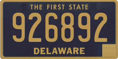 DE license plate 926892