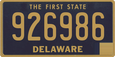 DE license plate 926986