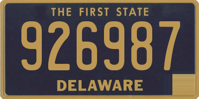 DE license plate 926987