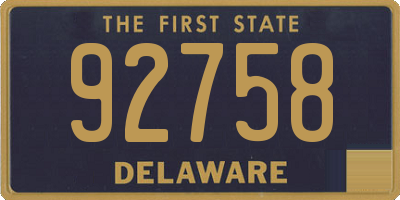 DE license plate 92758