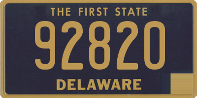 DE license plate 92820