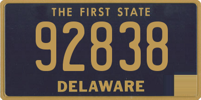 DE license plate 92838