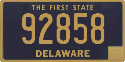 DE license plate 92858