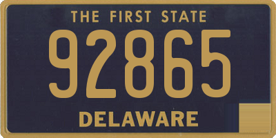 DE license plate 92865
