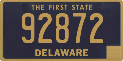 DE license plate 92872
