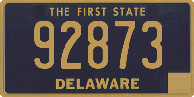 DE license plate 92873