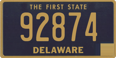 DE license plate 92874