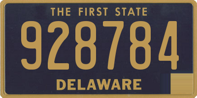 DE license plate 928784