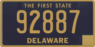 DE license plate 92887