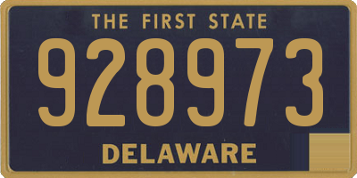 DE license plate 928973