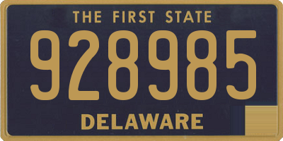 DE license plate 928985