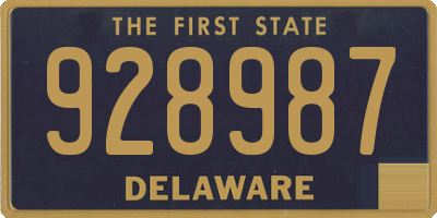 DE license plate 928987