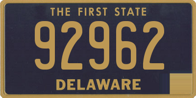 DE license plate 92962