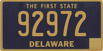 DE license plate 92972
