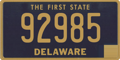 DE license plate 92985