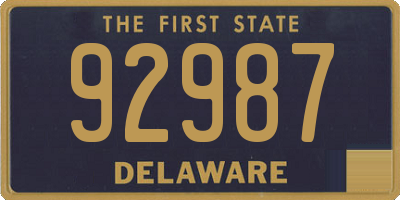 DE license plate 92987