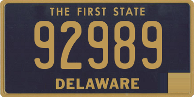 DE license plate 92989