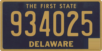 DE license plate 934025